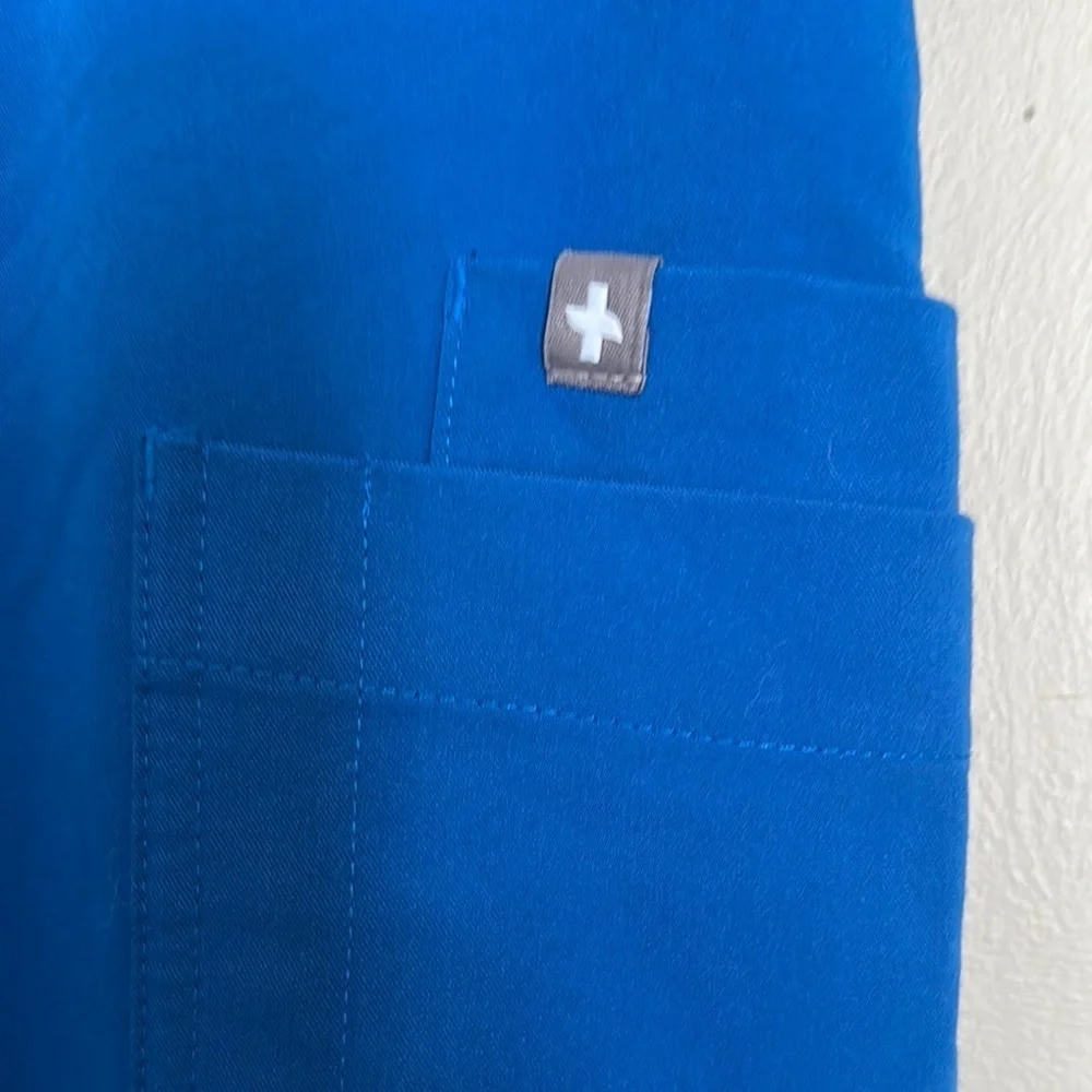 Figs Blue Joggers with Elastic Waistband and Relaxed Fit